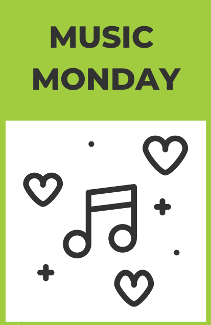 Music Monday icon of hearts and notes
